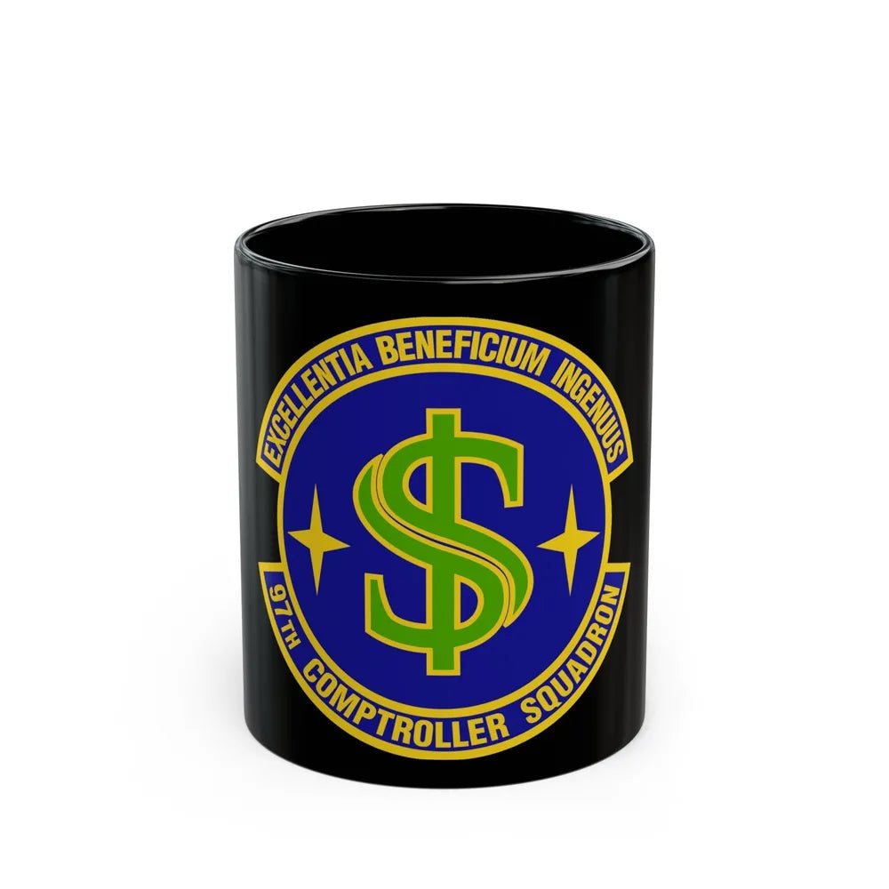 97th Comptroller Squadron (U.S. Air Force) Black Coffee Mug-11oz-Go Mug Yourself