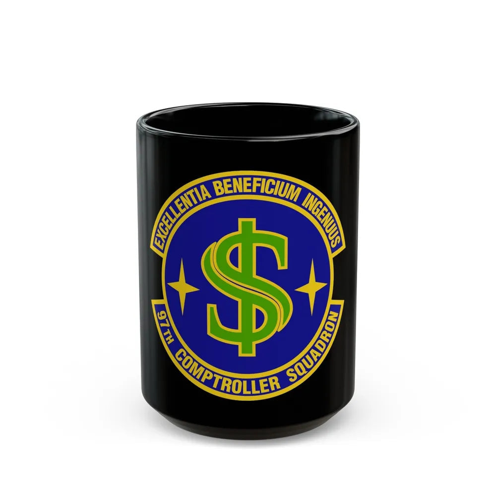 97th Comptroller Squadron (U.S. Air Force) Black Coffee Mug-15oz-Go Mug Yourself