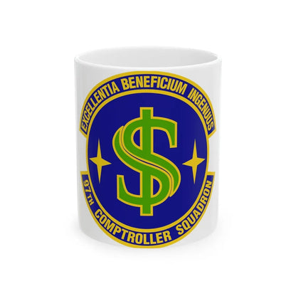 97th Comptroller Squadron (U.S. Air Force) White Coffee Mug-11oz-Go Mug Yourself