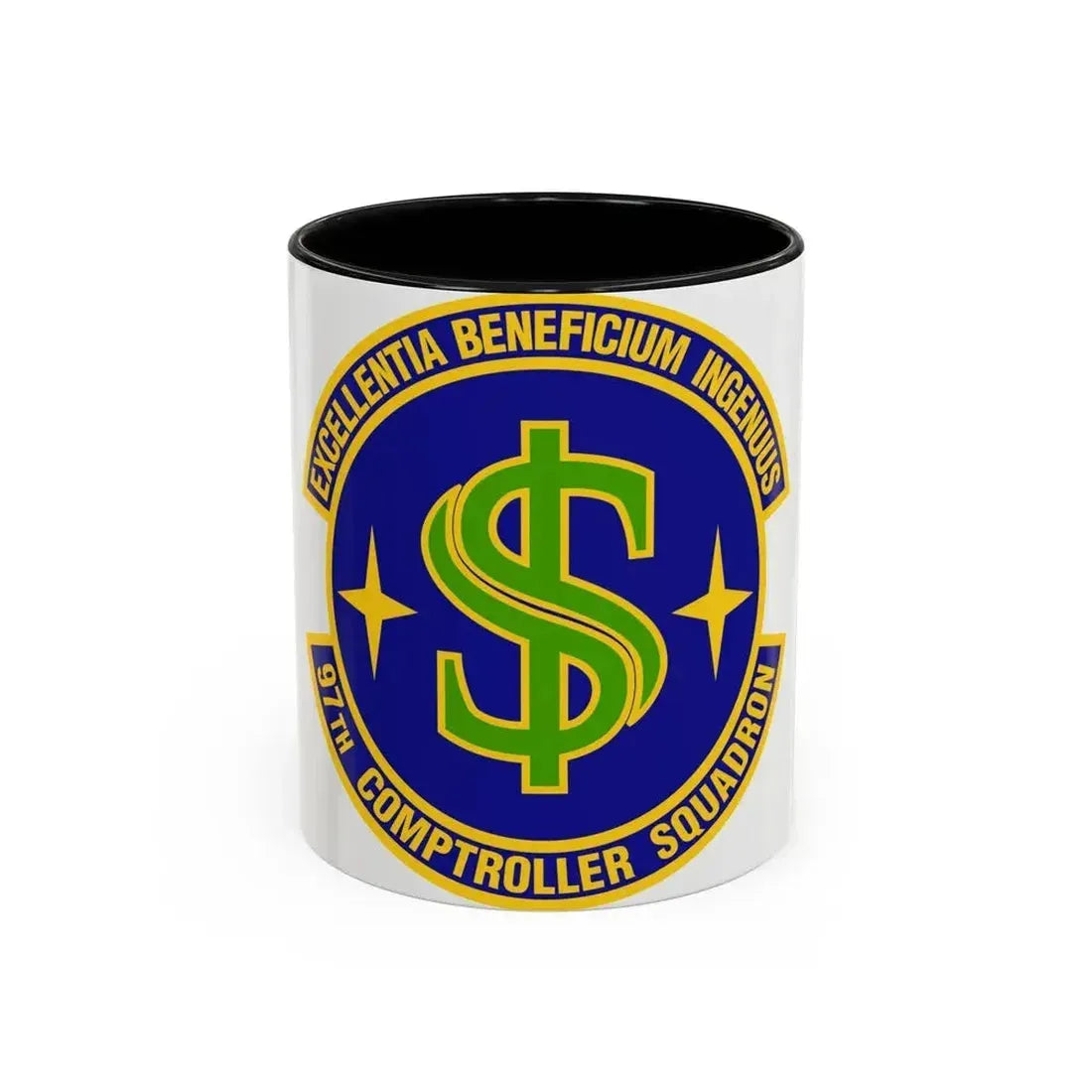 97th Comptroller Squadron (U.S. Air Force) Accent Coffee Mug 11oz Black - Go Mug Yourself