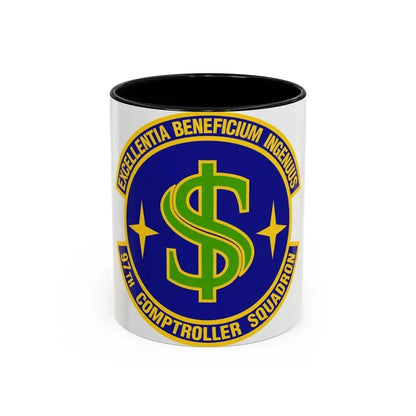 97th Comptroller Squadron (U.S. Air Force) Accent Coffee Mug 11oz Black - Go Mug Yourself