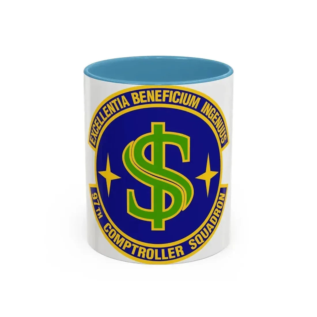 97th Comptroller Squadron (U.S. Air Force) Accent Coffee Mug 11oz Light Blue - Go Mug Yourself