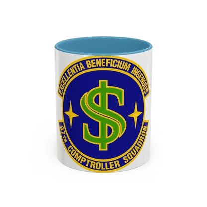 97th Comptroller Squadron (U.S. Air Force) Accent Coffee Mug 11oz Light Blue - Go Mug Yourself