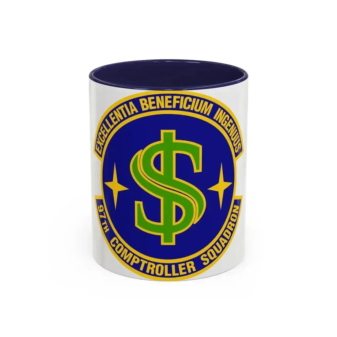 97th Comptroller Squadron (U.S. Air Force) Accent Coffee Mug 11oz Navy - Go Mug Yourself