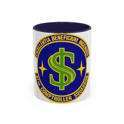 97th Comptroller Squadron (U.S. Air Force) Accent Coffee Mug 11oz Navy - Go Mug Yourself