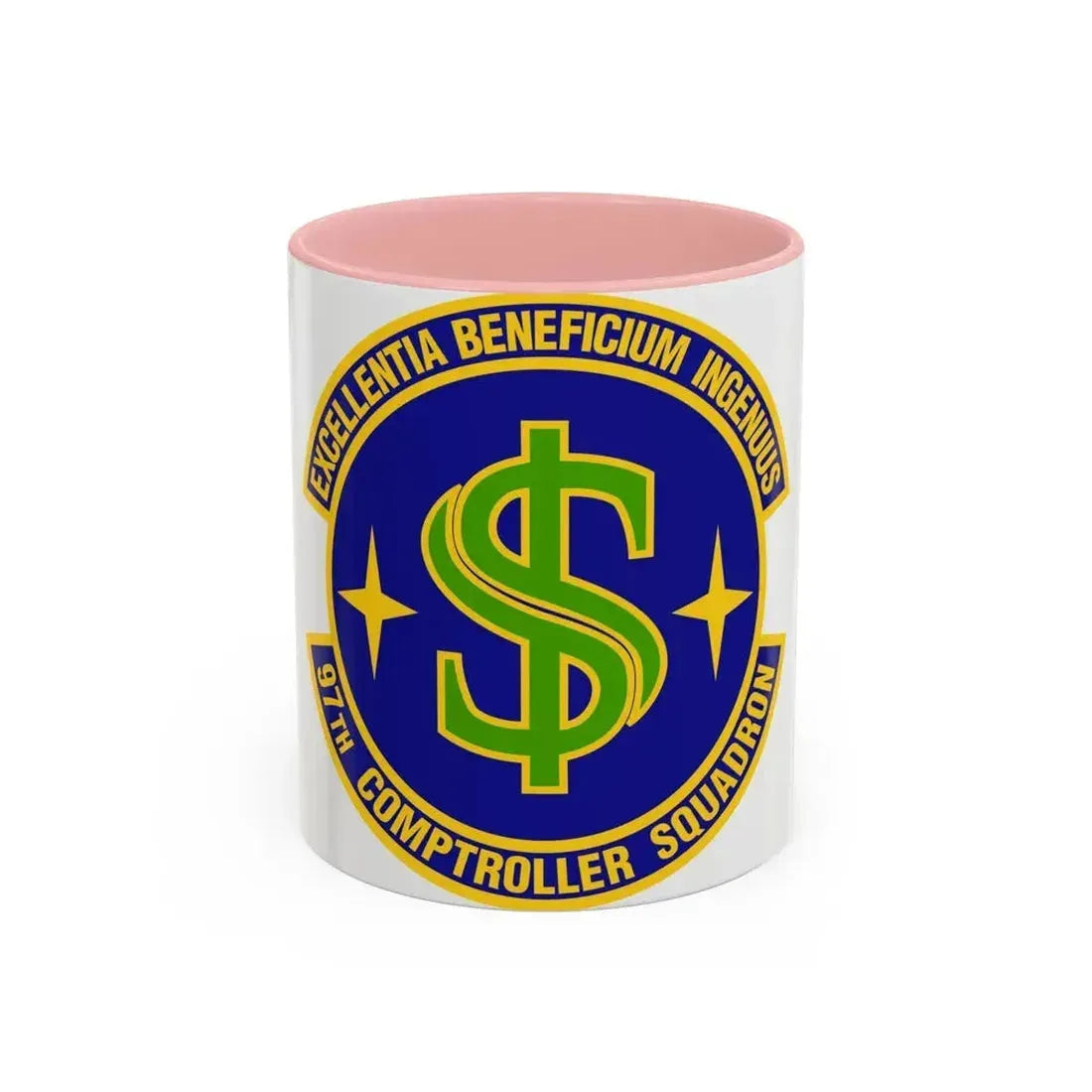 97th Comptroller Squadron (U.S. Air Force) Accent Coffee Mug 11oz Pink - Go Mug Yourself
