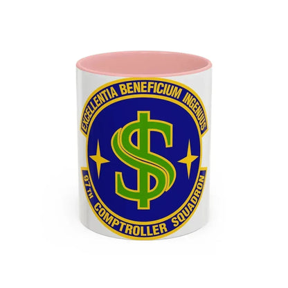 97th Comptroller Squadron (U.S. Air Force) Accent Coffee Mug 11oz Pink - Go Mug Yourself