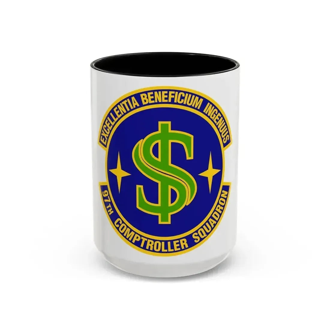 97th Comptroller Squadron (U.S. Air Force) Accent Coffee Mug 15oz Black - Go Mug Yourself