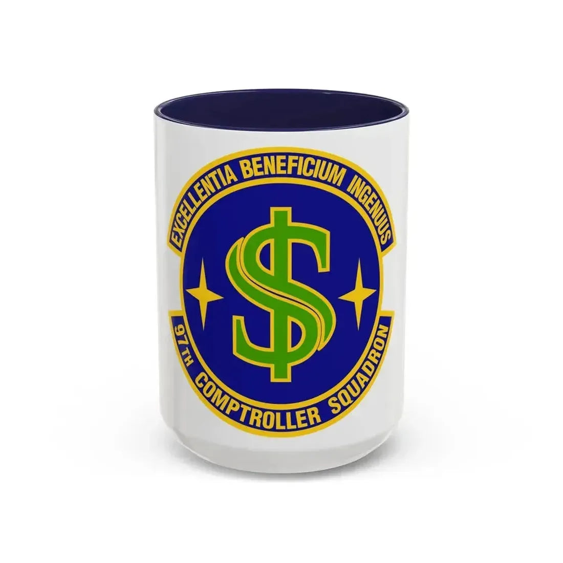 97th Comptroller Squadron (U.S. Air Force) Accent Coffee Mug 15oz Navy - Go Mug Yourself