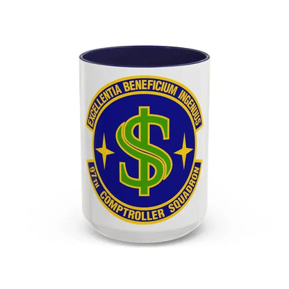 97th Comptroller Squadron (U.S. Air Force) Accent Coffee Mug 15oz Navy - Go Mug Yourself