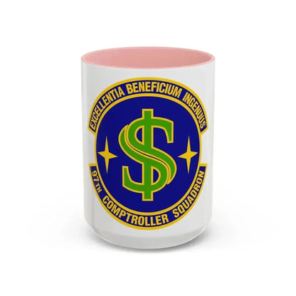 97th Comptroller Squadron (U.S. Air Force) Accent Coffee Mug 15oz Pink - Go Mug Yourself