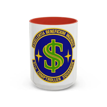97th Comptroller Squadron (U.S. Air Force) Accent Coffee Mug 15oz Red - Go Mug Yourself