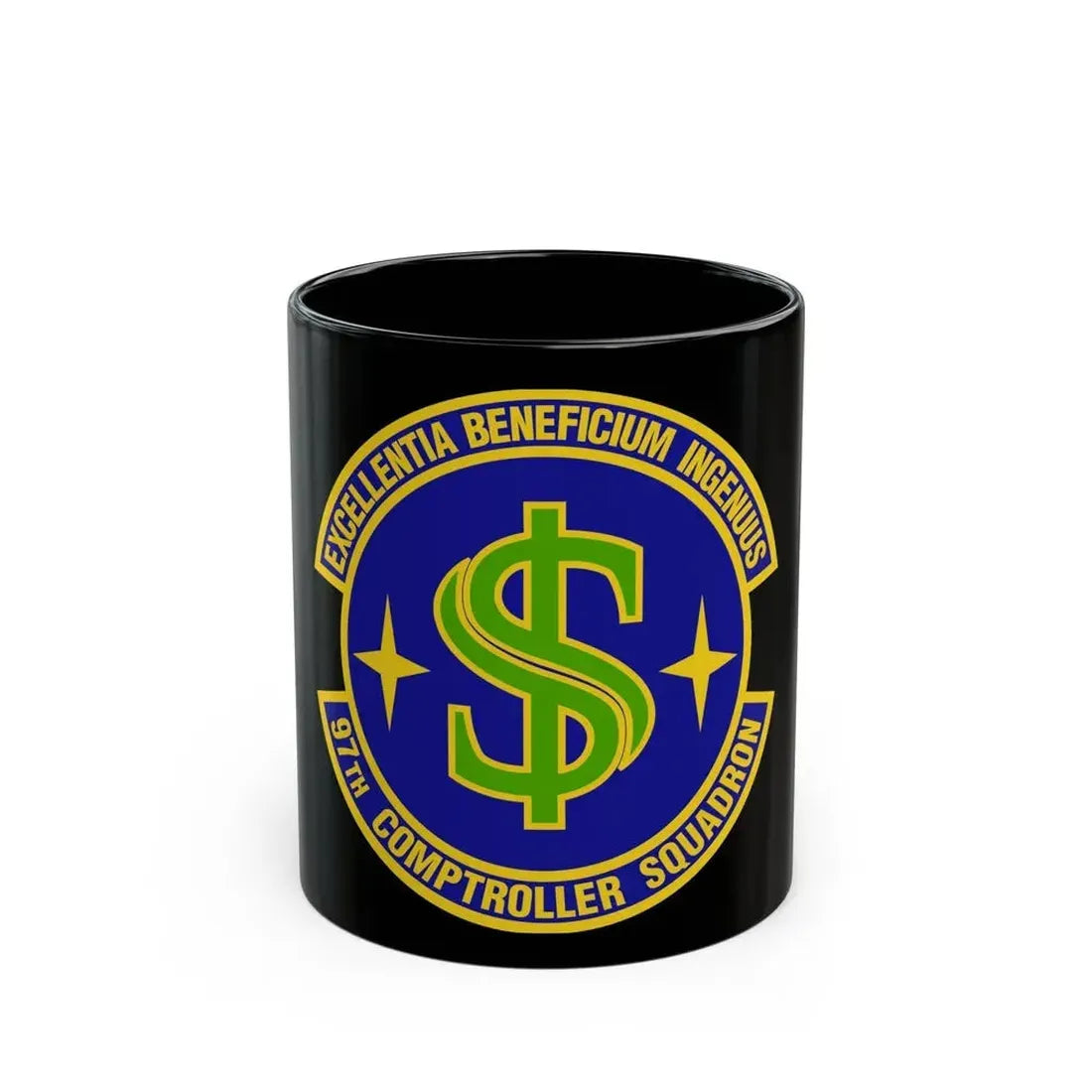 97th Comptroller Squadron (U.S. Air Force) Black Coffee Mug 11oz - Go Mug Yourself