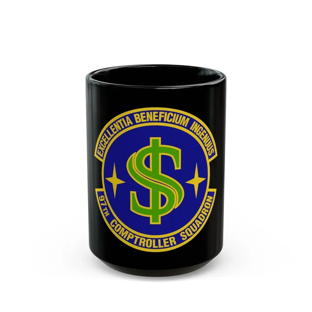 97th Comptroller Squadron (U.S. Air Force) Black Coffee Mug 15oz - Go Mug Yourself