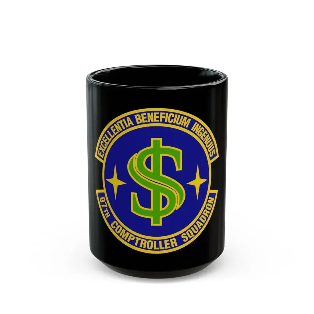 97th Comptroller Squadron (U.S. Air Force) Black Coffee Mug 15oz - Go Mug Yourself