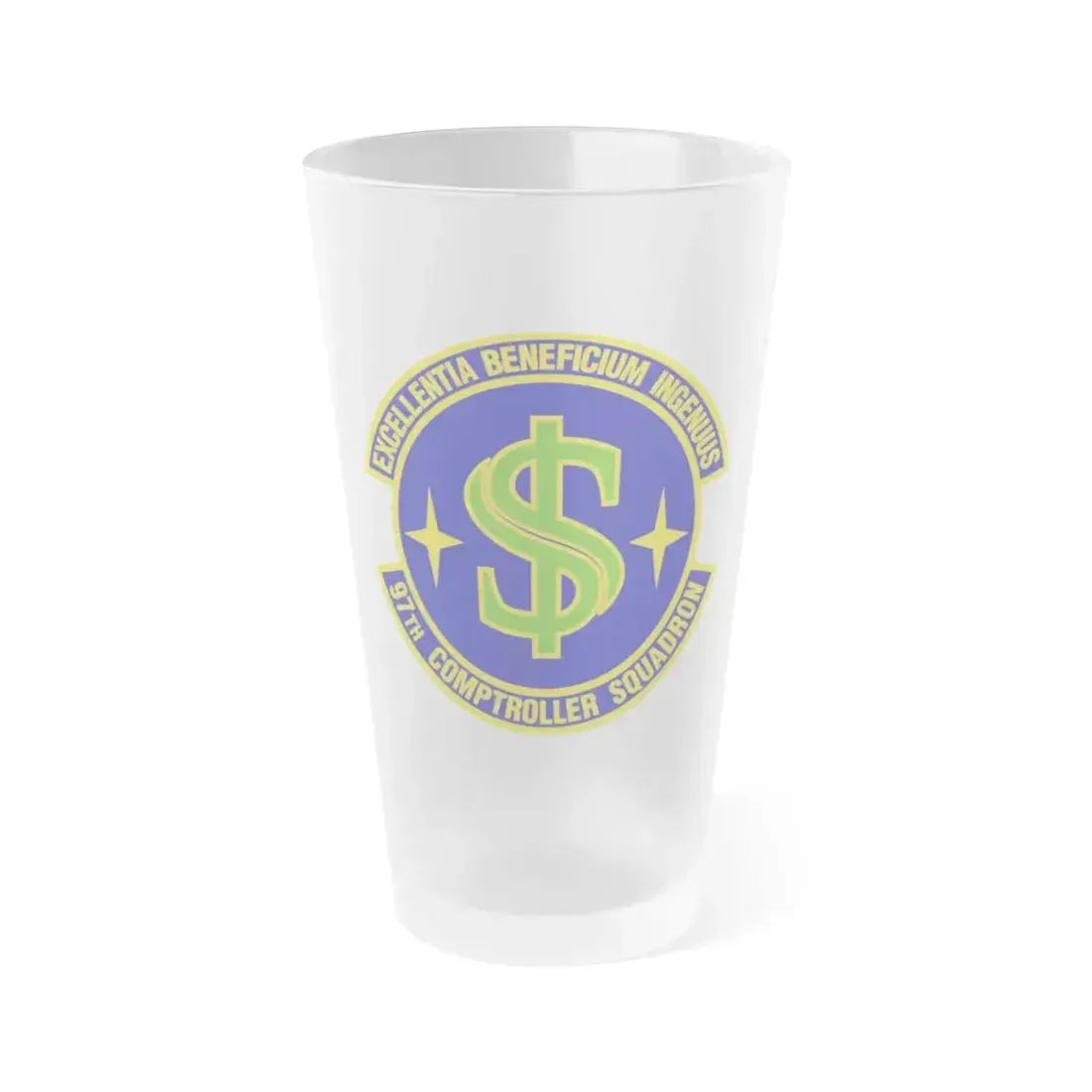 97th Comptroller Squadron (U.S. Air Force) Frosted Pint Glass 16oz 16oz Frosted - Go Mug Yourself