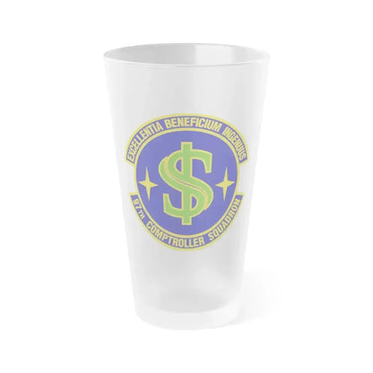 97th Comptroller Squadron (U.S. Air Force) Frosted Pint Glass 16oz 16oz Frosted - Go Mug Yourself