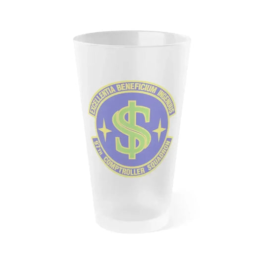 97th Comptroller Squadron (U.S. Air Force) Frosted Pint Glass 16oz 16oz Frosted - Go Mug Yourself