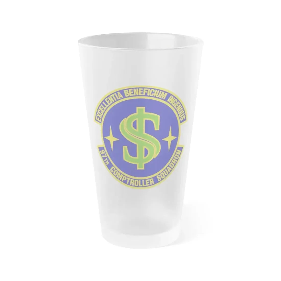97th Comptroller Squadron (U.S. Air Force) Frosted Pint Glass 16oz 16oz Frosted - Go Mug Yourself