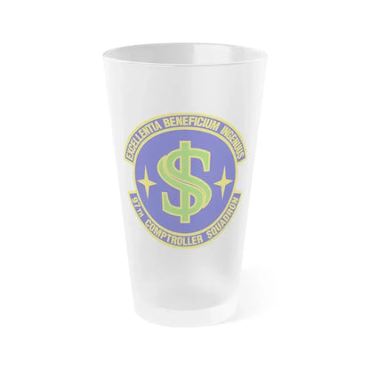 97th Comptroller Squadron (U.S. Air Force) Frosted Pint Glass 16oz 16oz Frosted - Go Mug Yourself