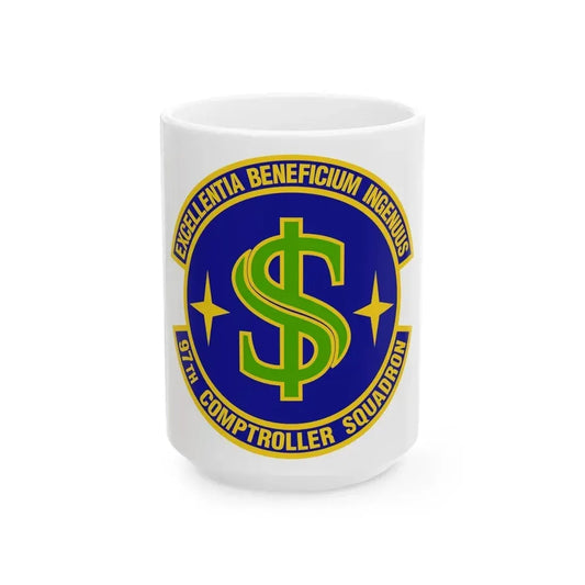97th Comptroller Squadron (U.S. Air Force) White Coffee Mug 15oz - Go Mug Yourself