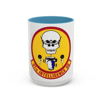97th Intelligence Squadron (U.S. Air Force) Accent Coffee Mug 15oz Light Blue - Go Mug Yourself