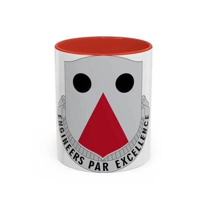 980 Engineer Battalion (U.S. Army) Accent Coffee Mug 11oz Red - Go Mug Yourself