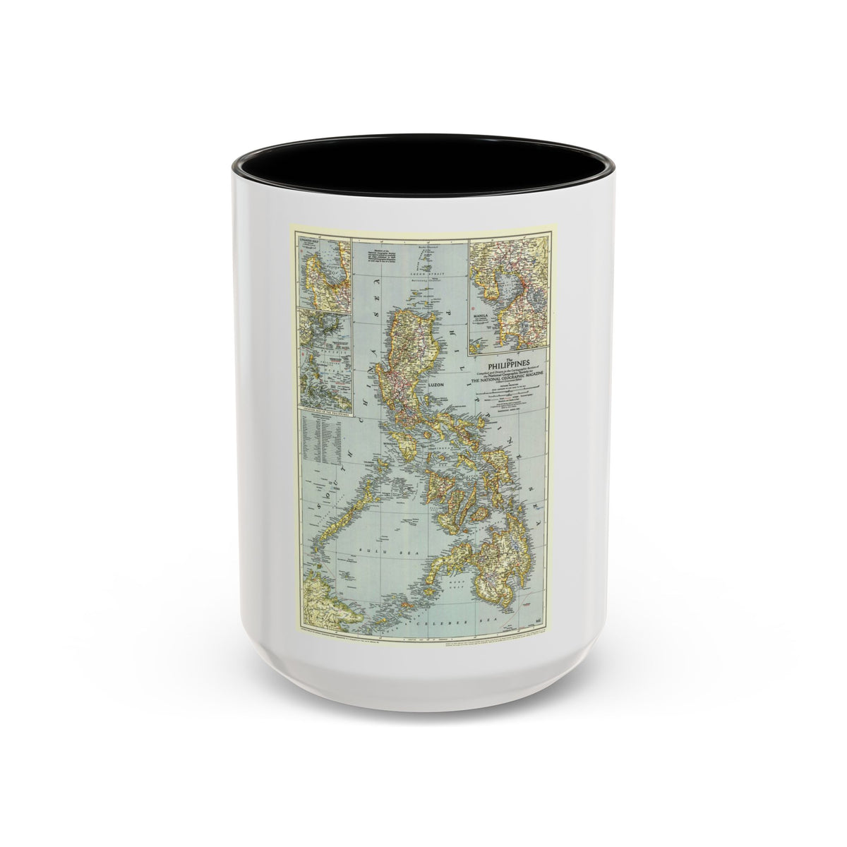 Philippines, The (1945) (Map) Accent Coffee Mug