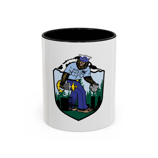 USCG Sailor Squatch (U.S. Coast Guard) Accent Coffee Mug