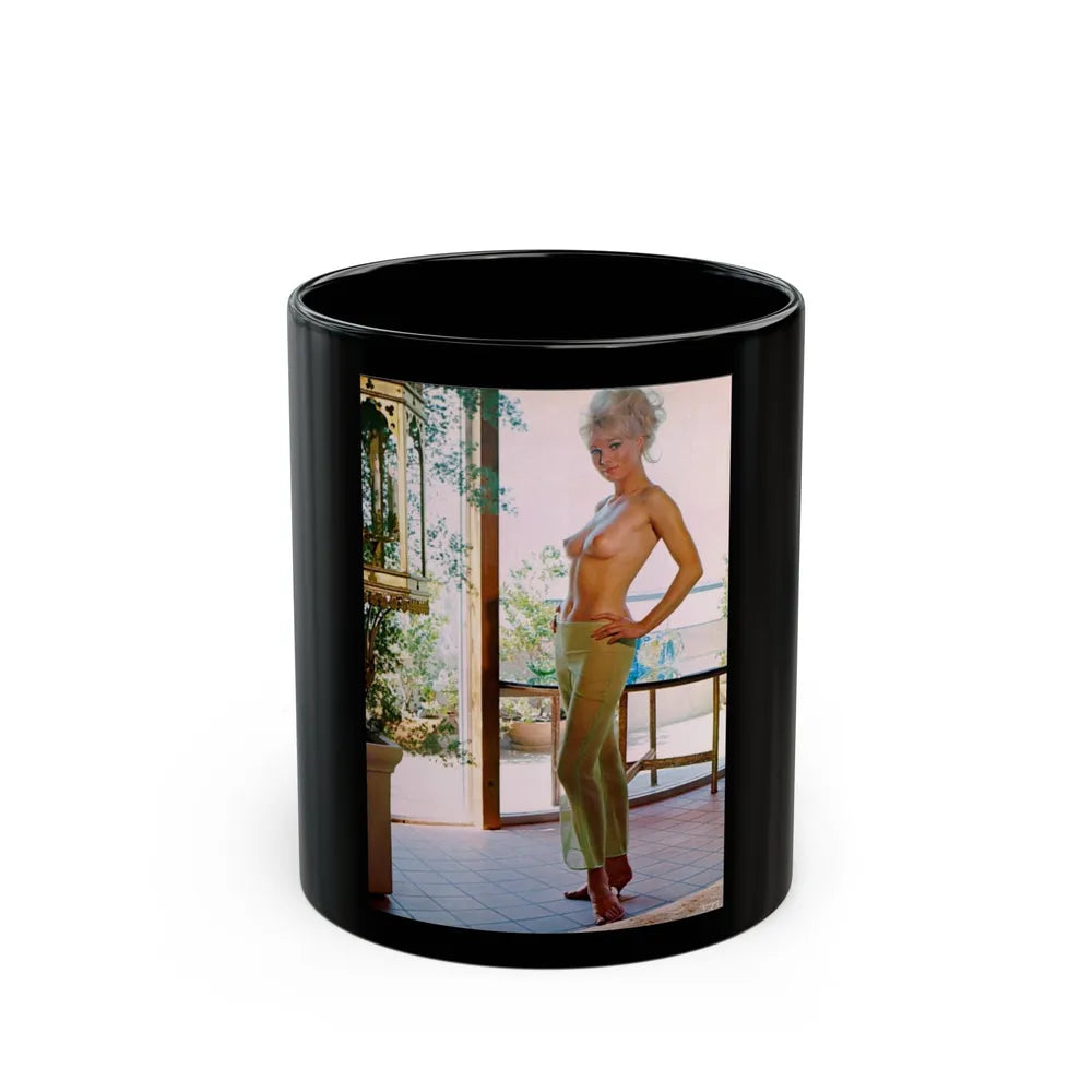 Susan Denberg #67 - Topless (Vintage Female Icon) Black Coffee Mug-11oz-Go Mug Yourself