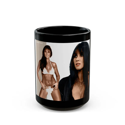 Caroline Munro #167 (Vintage Female Icon) Black Coffee Mug-15oz-Go Mug Yourself