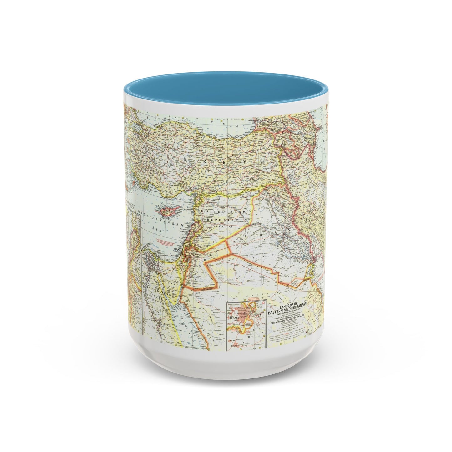 Middle East - The Eastern Mediterranean (1959) (Map) Accent Coffee Mug