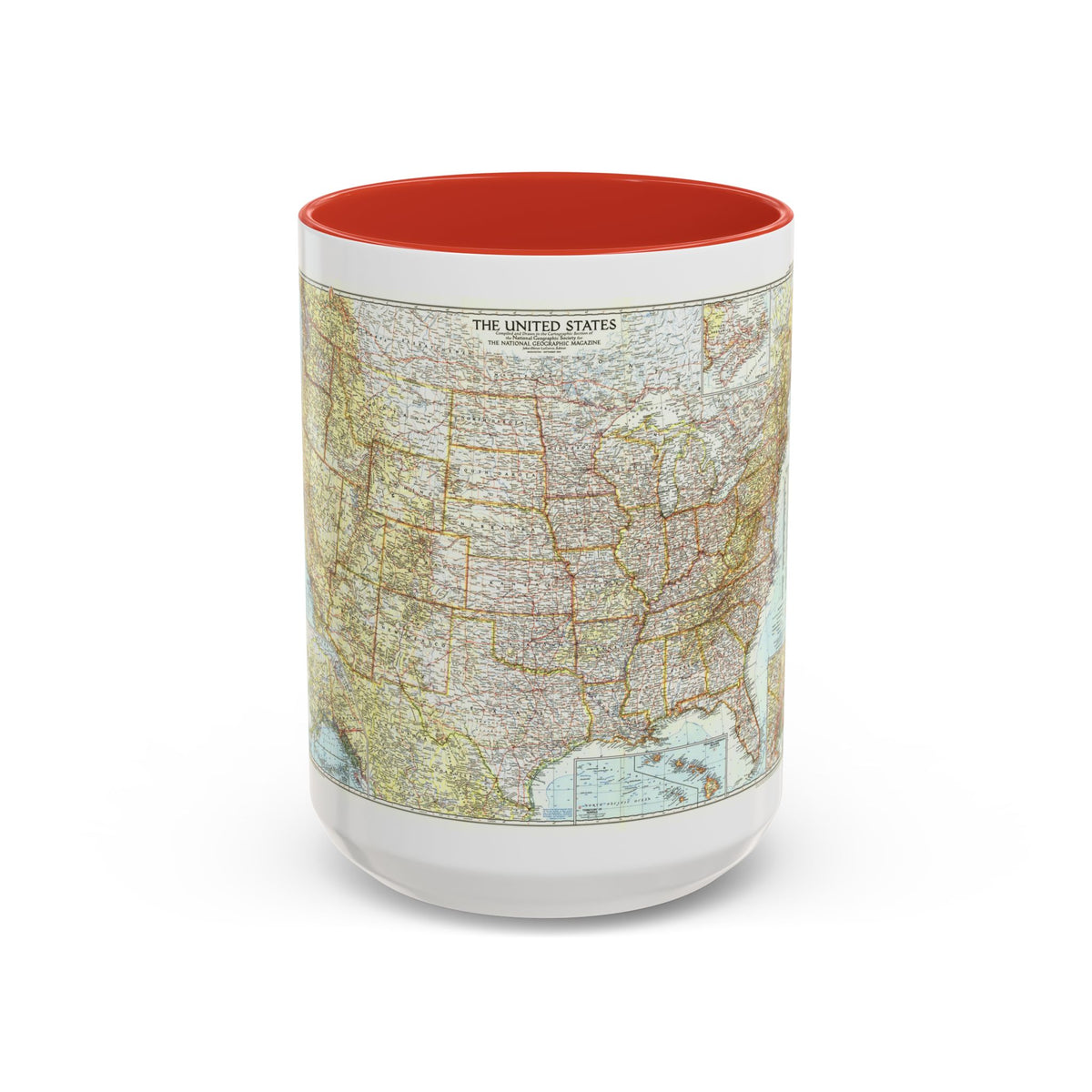 USA - The United States (1956) (Map) Accent Coffee Mug