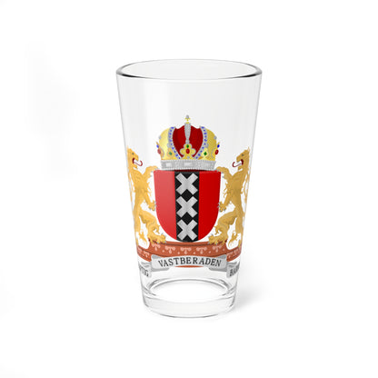 Wapen van Amsterdam (Netherlands) (Coat of Arms) Pint Glass 16oz