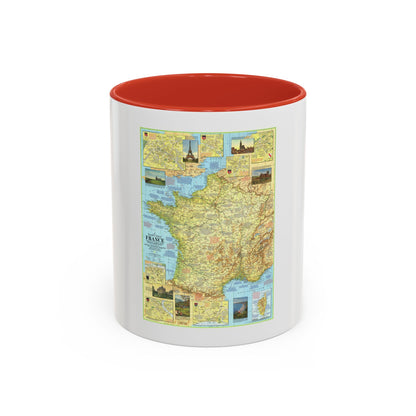 France - A Traveller's Map 1 (1971) (Map) Accent Coffee Mug