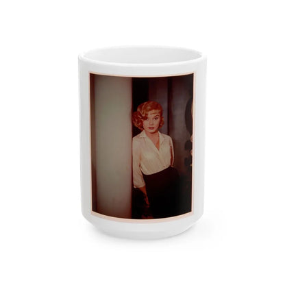 Leslie Parrish #76 (Vintage Female Icon) White Coffee Mug-15oz-Go Mug Yourself