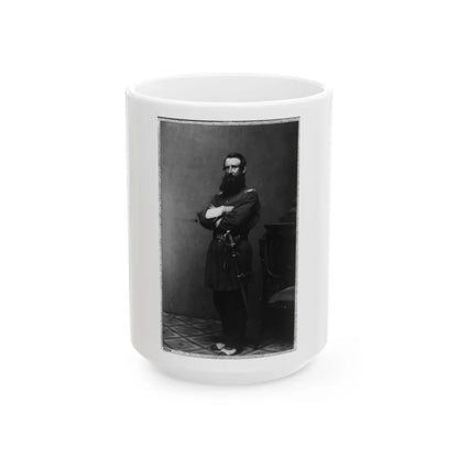 Col. Thomas Cass, 9th Mass. Infantry, Full-Length Portrait, Standing, Facing Left, In Uniform (U.S. Civil War) White Coffee Mug-15oz-Go Mug Yourself