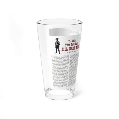 The Bullet That Two-Gun Bill Hart Shot, Bluebook for Men, June 1955 (Magazine Illustration) Pint Glass 16oz