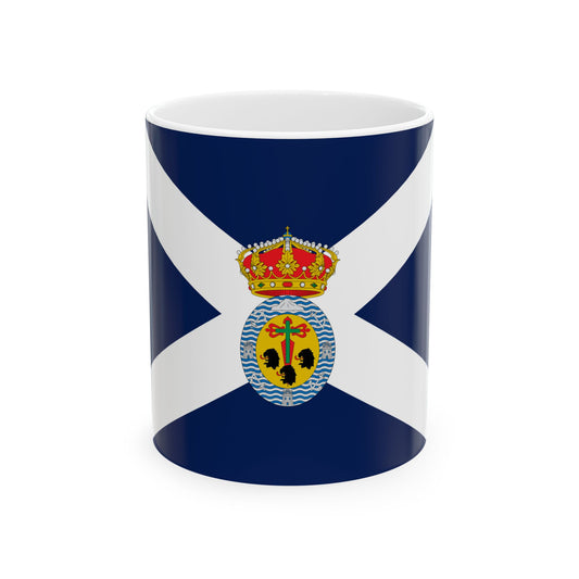 Flag of Santa Cruz de Tenerife Spain - White Coffee Mug-11oz-Go Mug Yourself