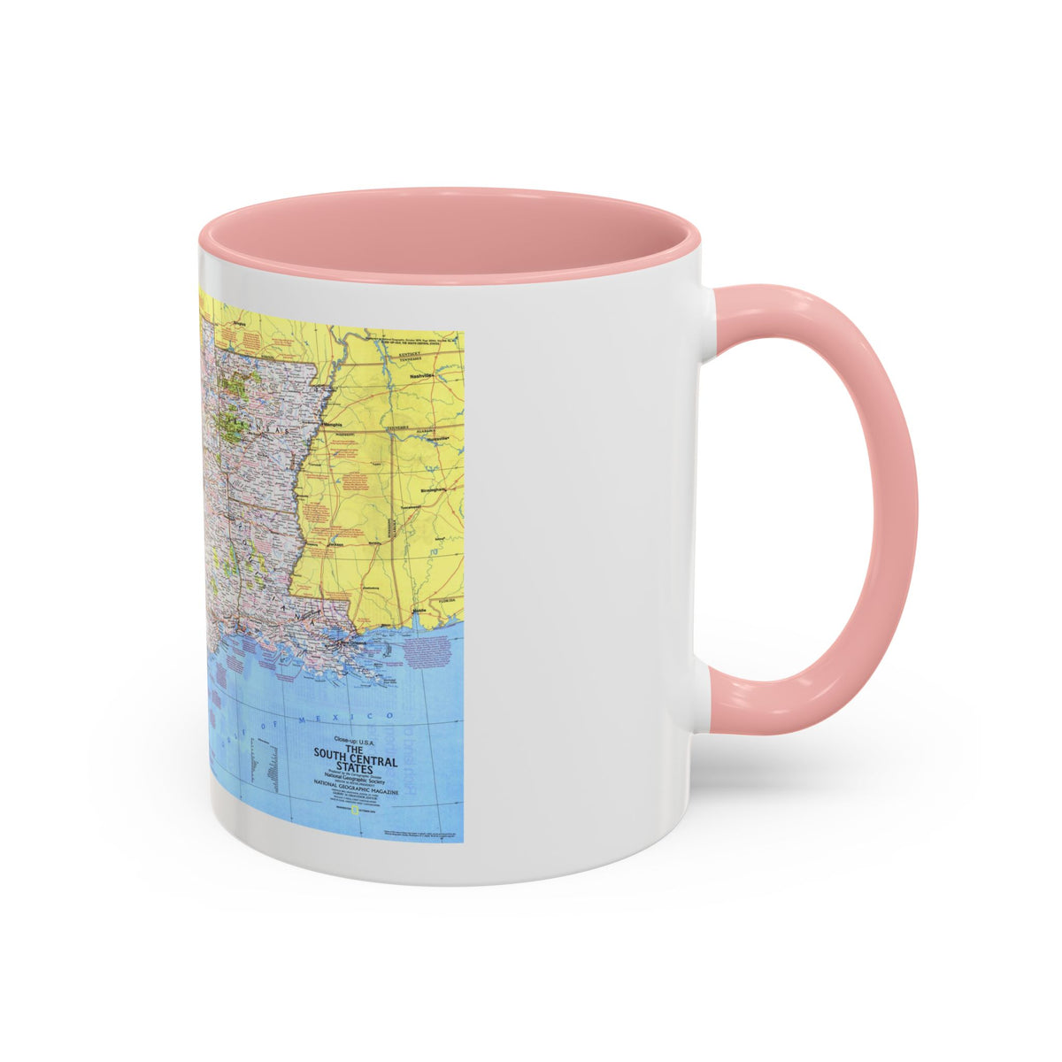 USA - South Central States 1 (1974) (Map) Accent Coffee Mug