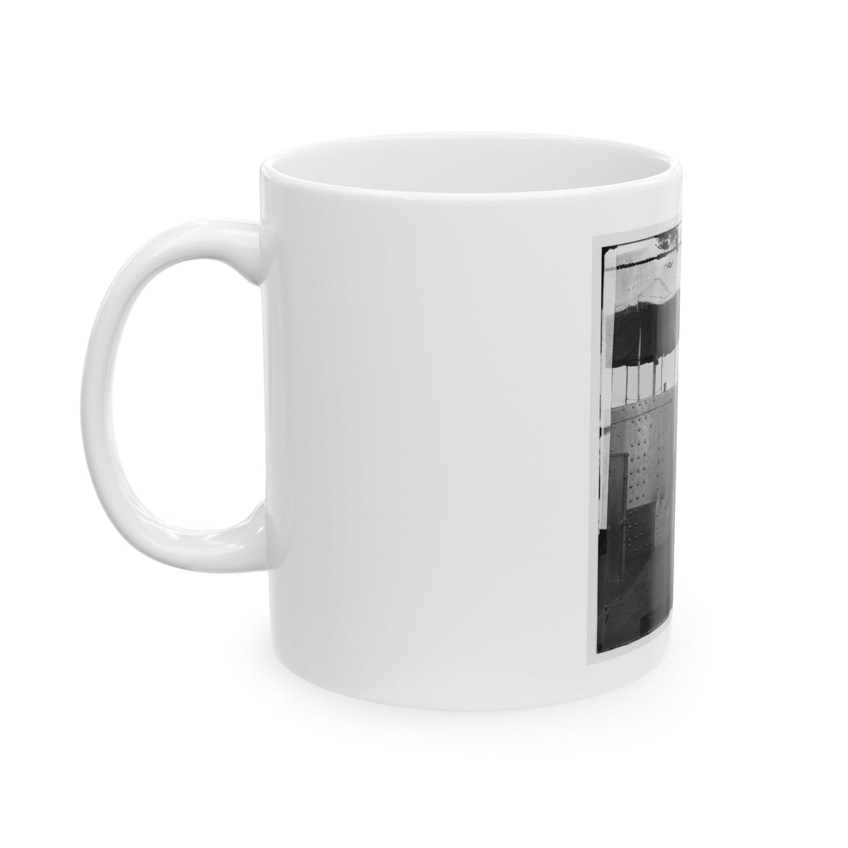 James River, Va. Deck And Turret Of U.S.S. Monitor Seen From The Bow (I.E. Stern) (U.S. Civil War) White Coffee Mug