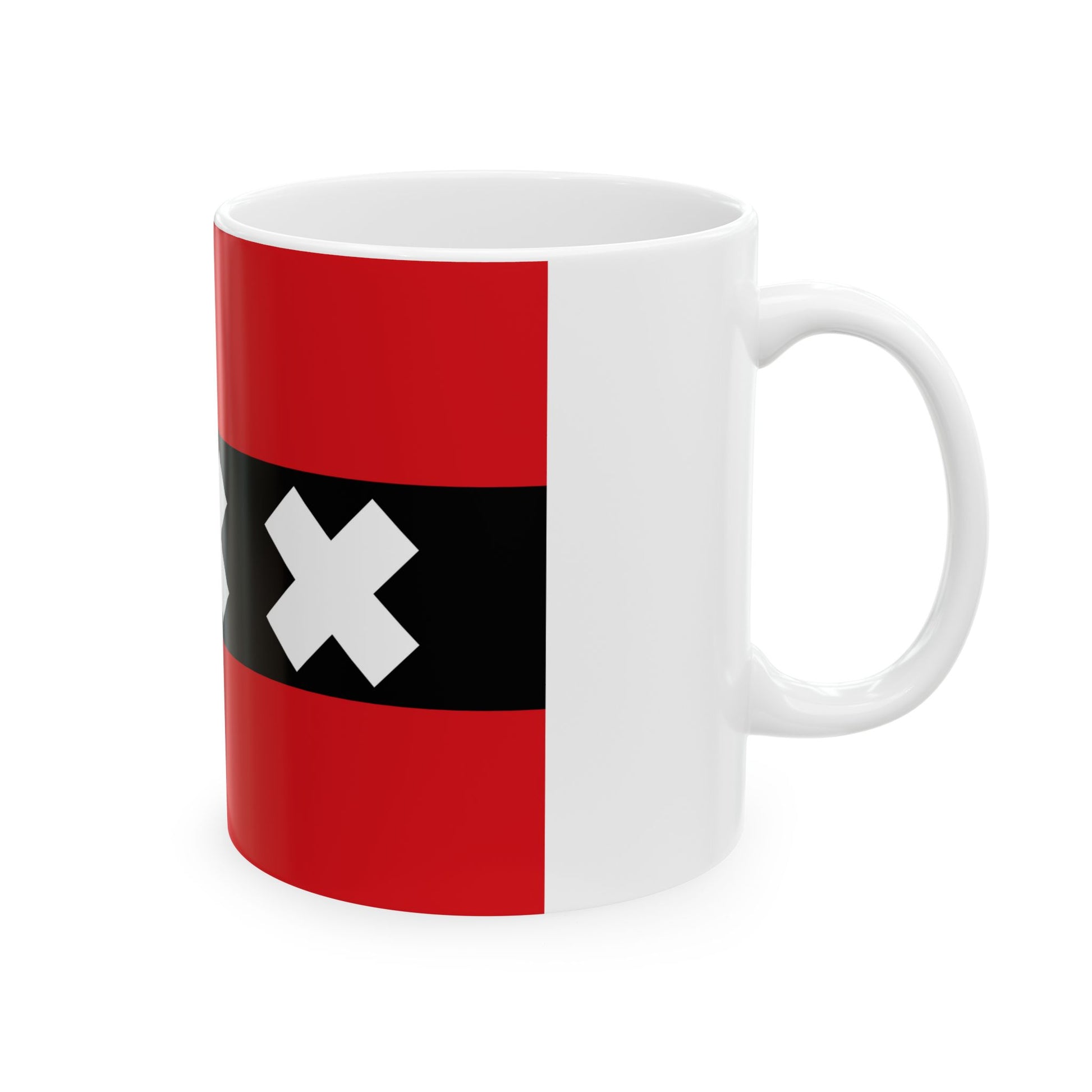 Flag of the national capital Amsterdam Netherlands - White Coffee Mug-Go Mug Yourself