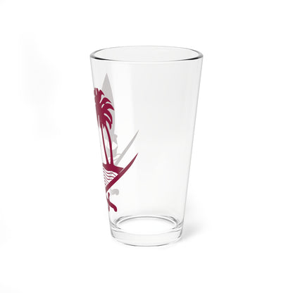 Emblem of Qatar-2022 (Qatar) (Coat of Arms) Pint Glass 16oz