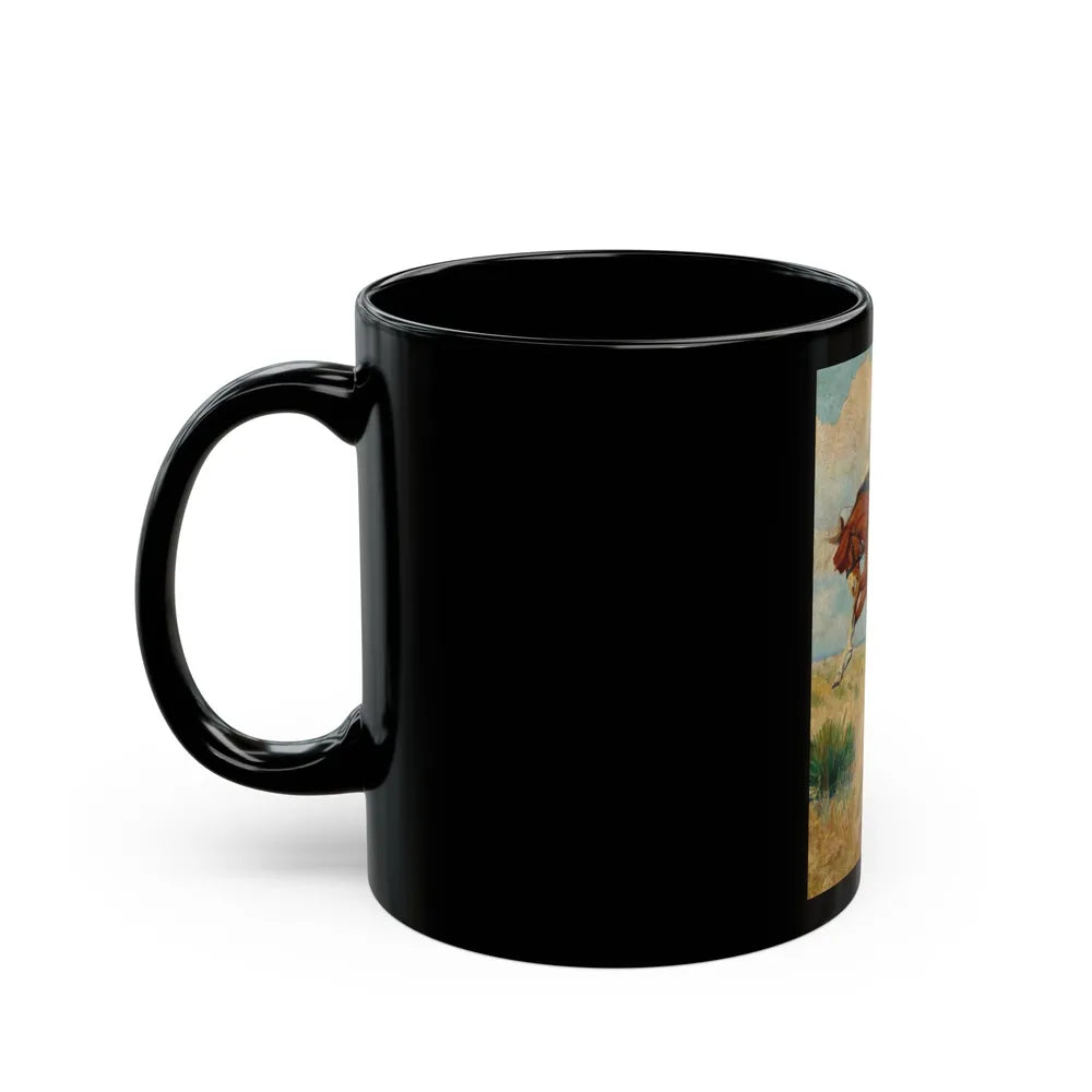 Cowboy on Bucking Bronco, probable western pulp cover - Black Coffee Mug-Go Mug Yourself