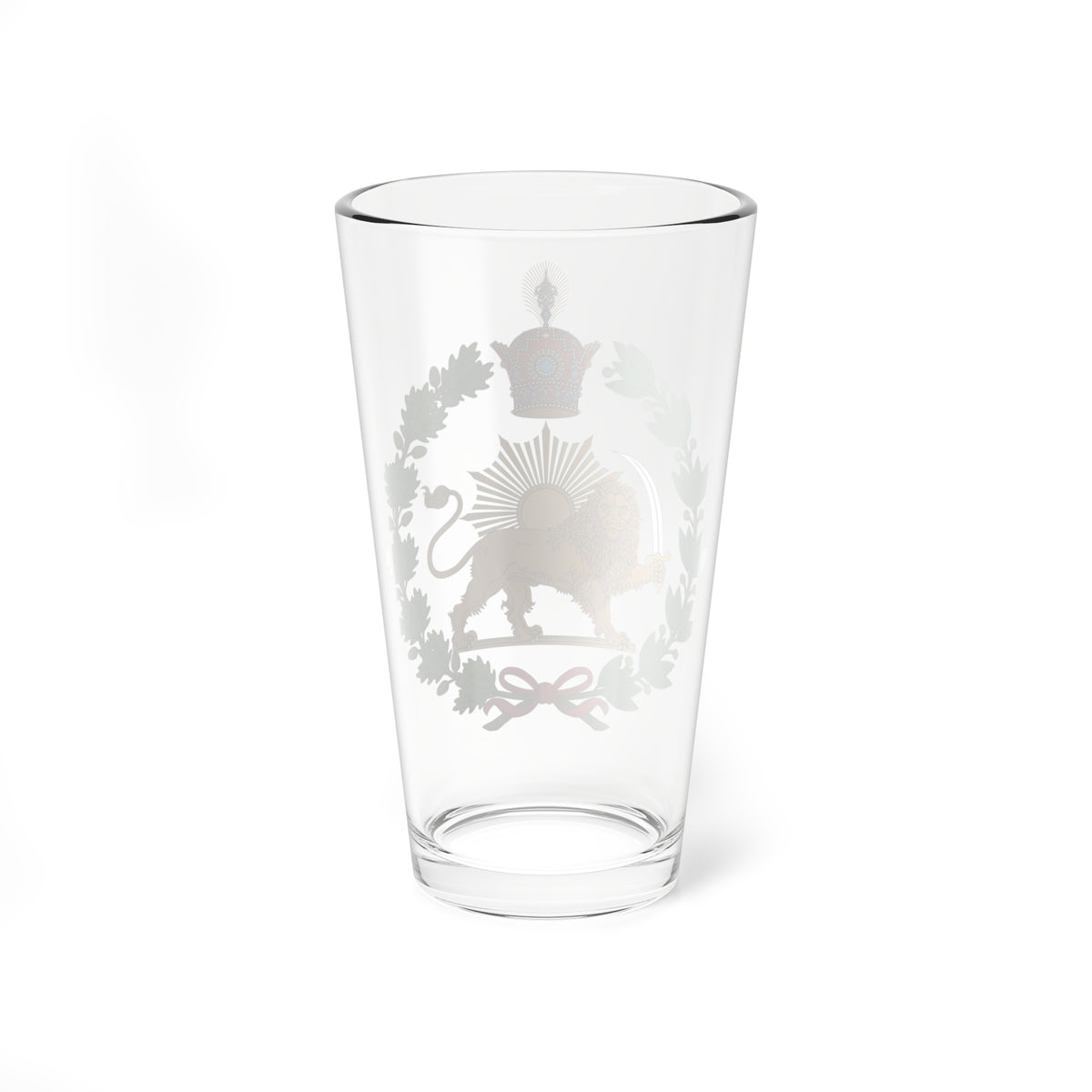 Imperial Emblem of the Pahlavi Dynasty Lion and Sun (Iran) (Coat of Arms) Pint Glass 16oz