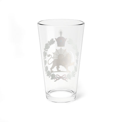 Imperial Emblem of the Pahlavi Dynasty Lion and Sun (Iran) (Coat of Arms) Pint Glass 16oz