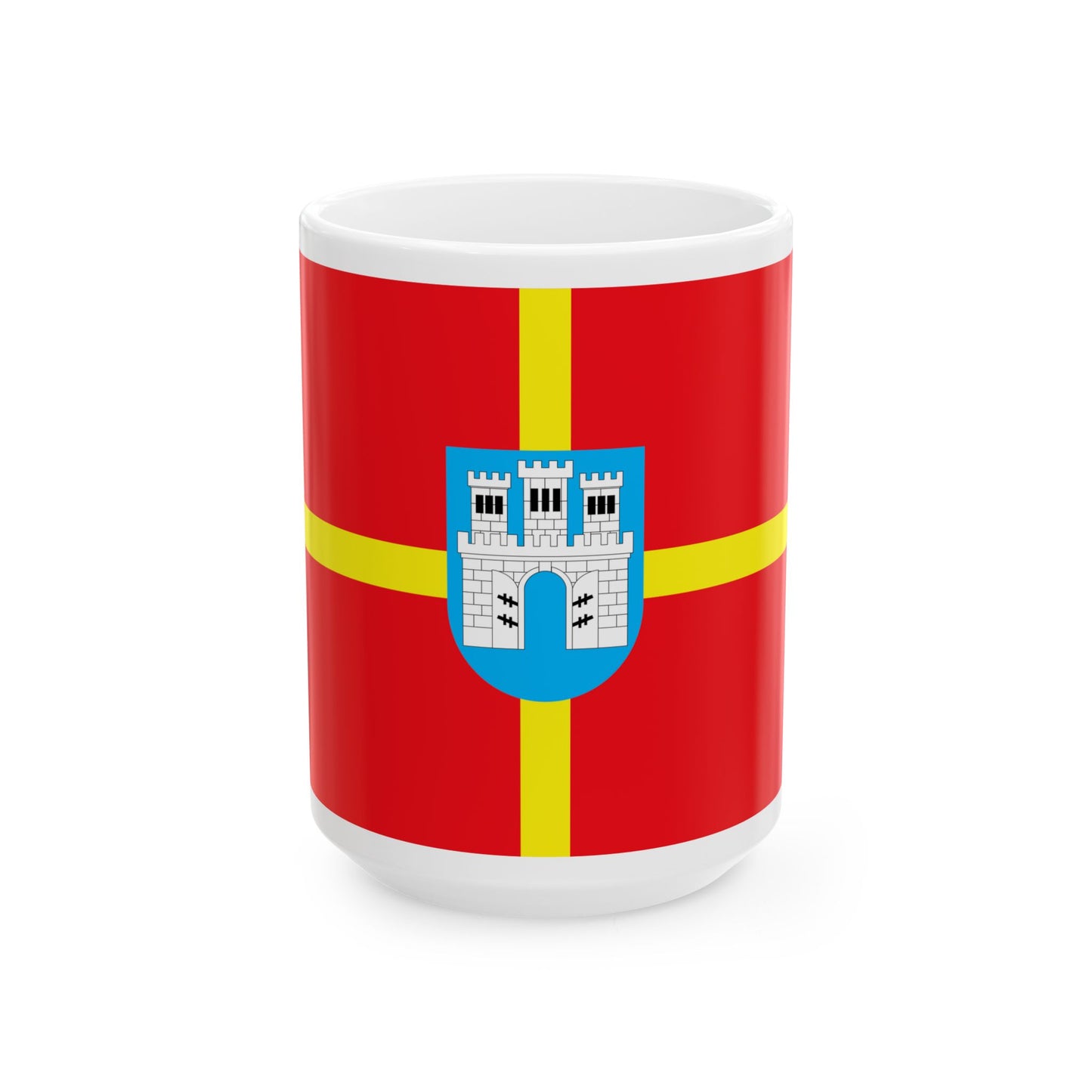 Flag of Zhytomyr Oblast Ukraine - White Coffee Mug-15oz-Go Mug Yourself