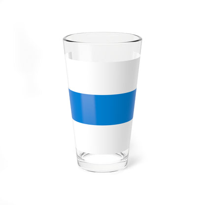 White-blue-white flag (Russia) Pint Glass 16oz