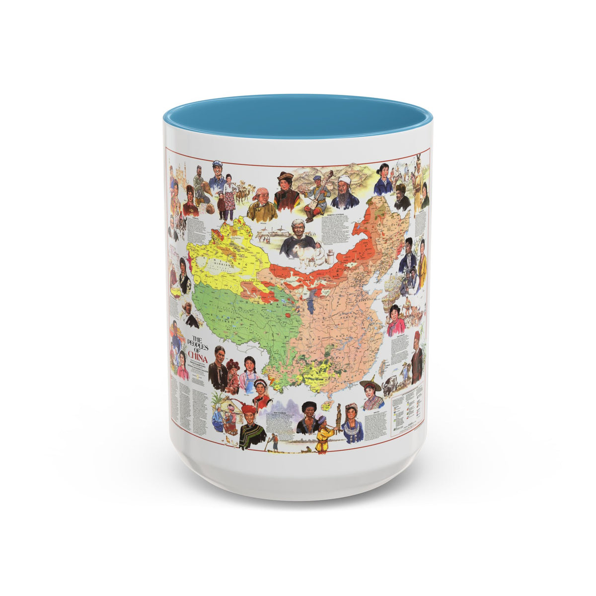 China - The Peoples (1980) (Map) Accent Coffee Mug