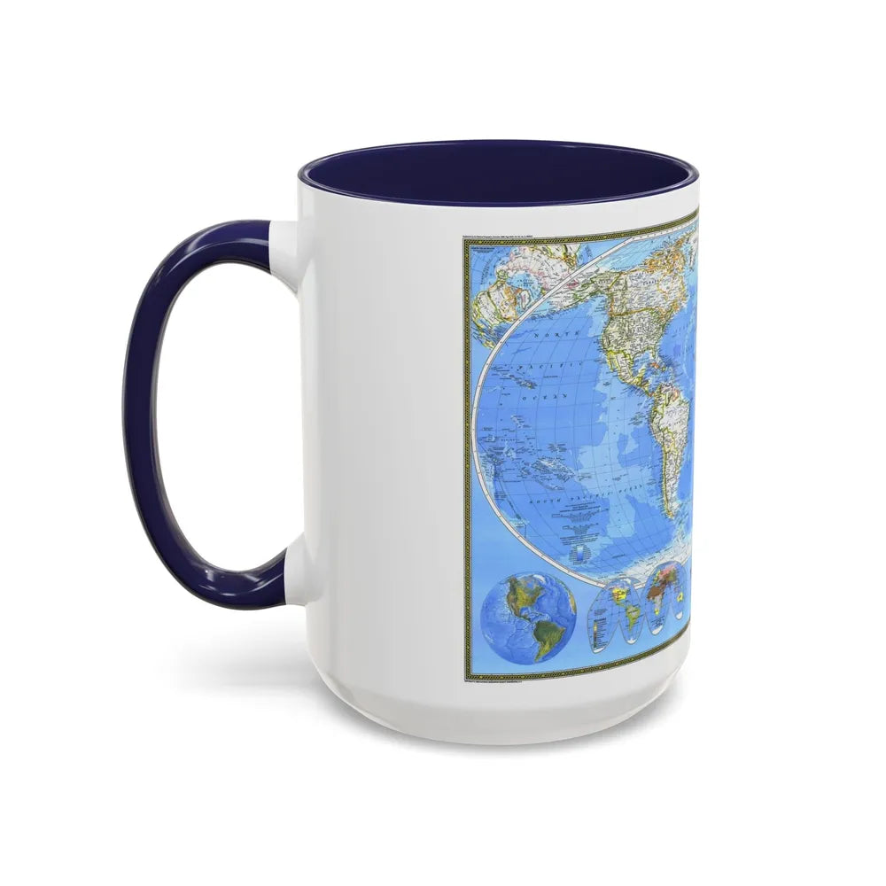 World Map (1988) (Map) Accent Coffee Mug-Go Mug Yourself